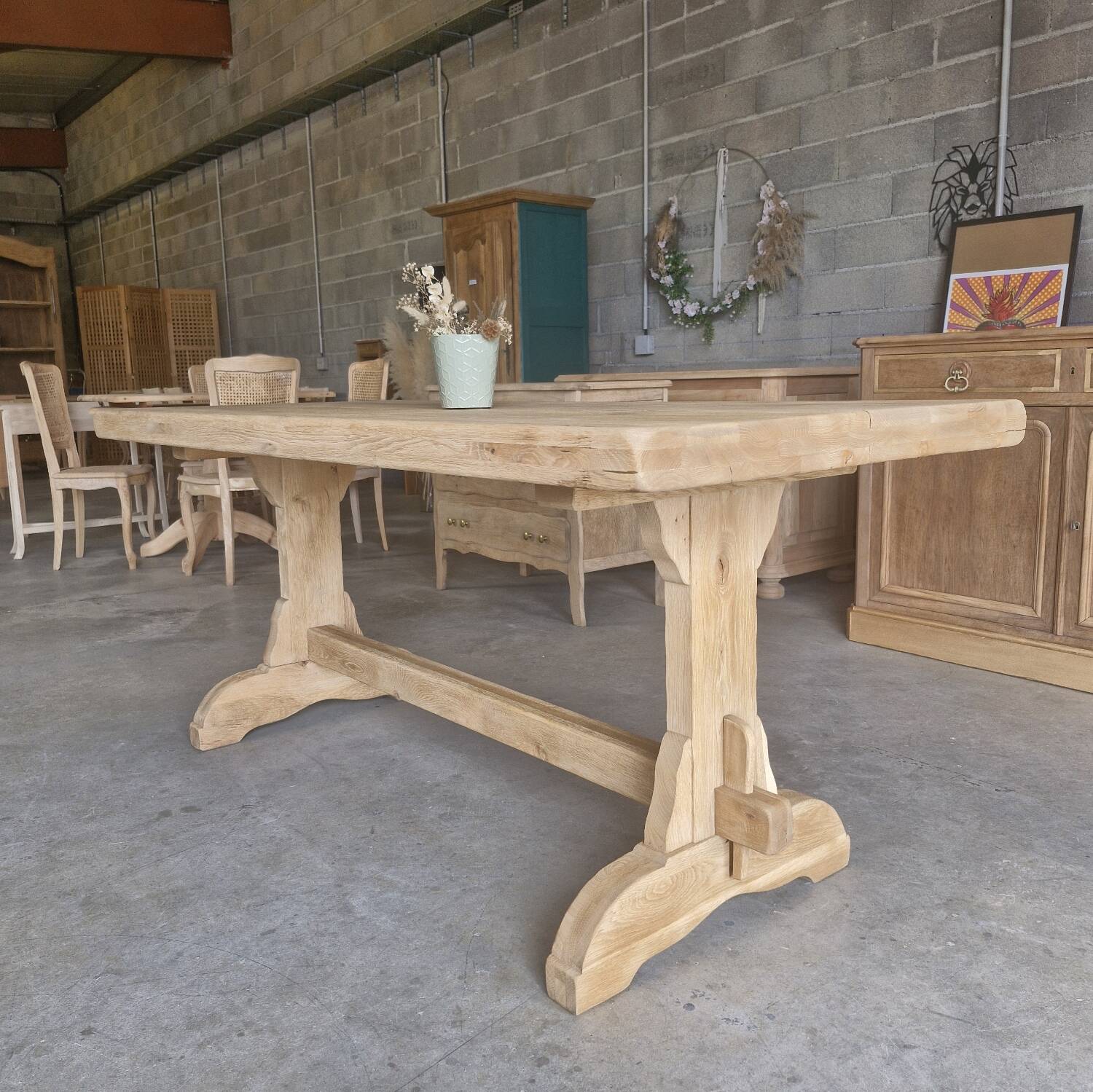 Reclaimed solid oak farmhouse table