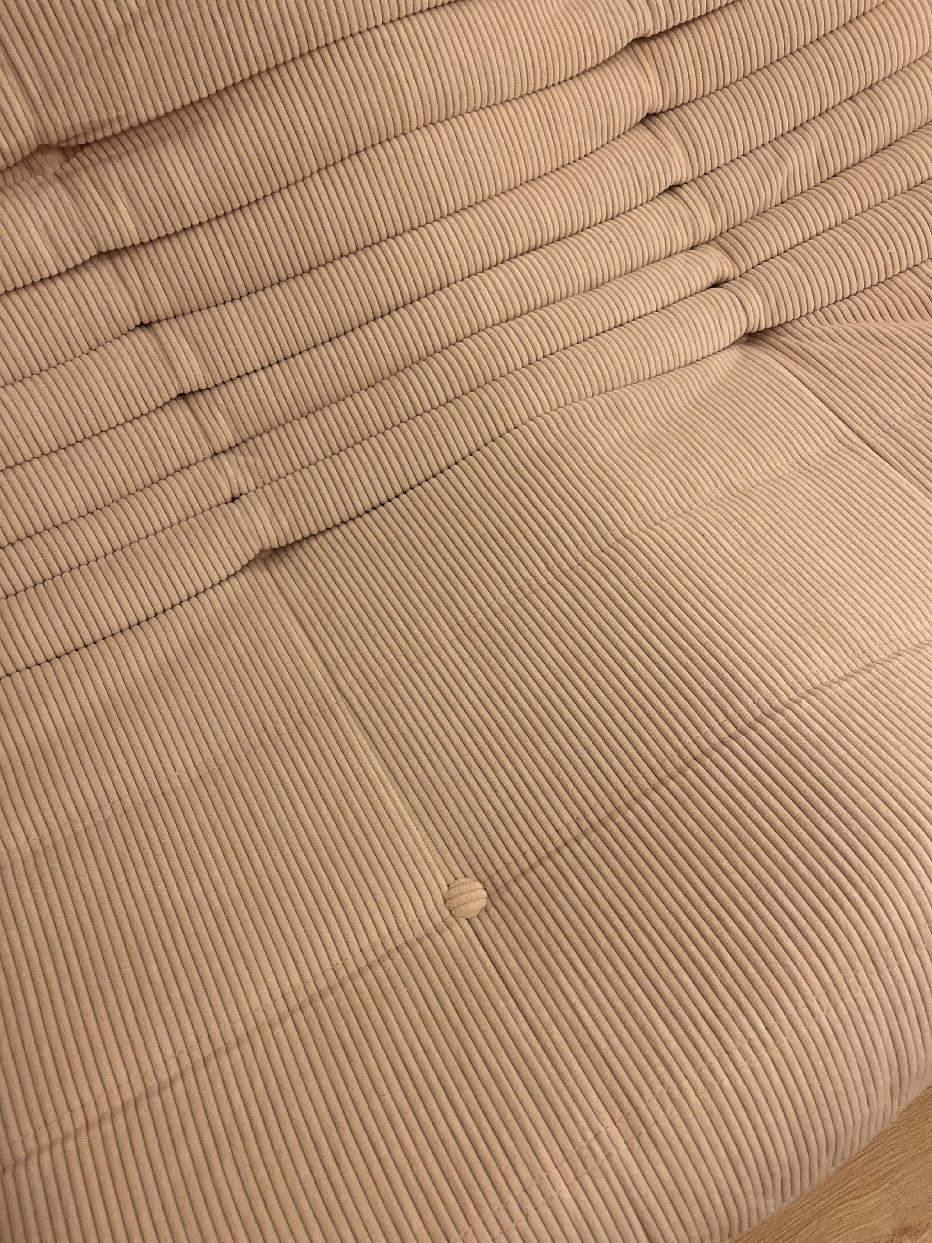 Contemporary 3-seater sofa in corduroy style Ligne Roset.