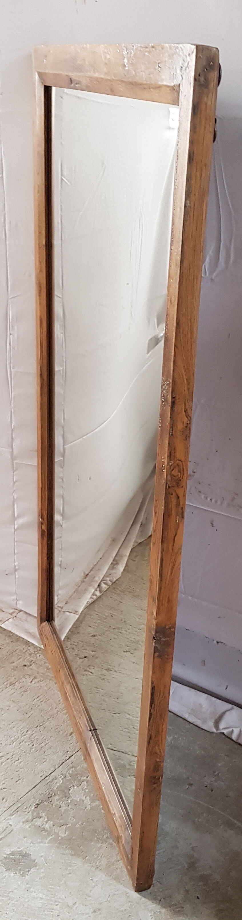 Old large mirror with a teak frame - 130x86cm