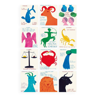 David Shrigley, Signs Of The Zodiac, 2024