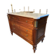 3-drawer chest of drawers in solid mahogany with white marble top in Louis XVI style