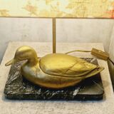 Vintage gold brass duck lamp