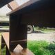 lot of 10 '30s bistro benches in pretty pattine fir