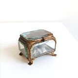 19th century beveled glass jewelry box