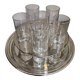 Vodka service with its metal stand