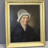 Oil on canvas, Woman with a white headdress dated 1840