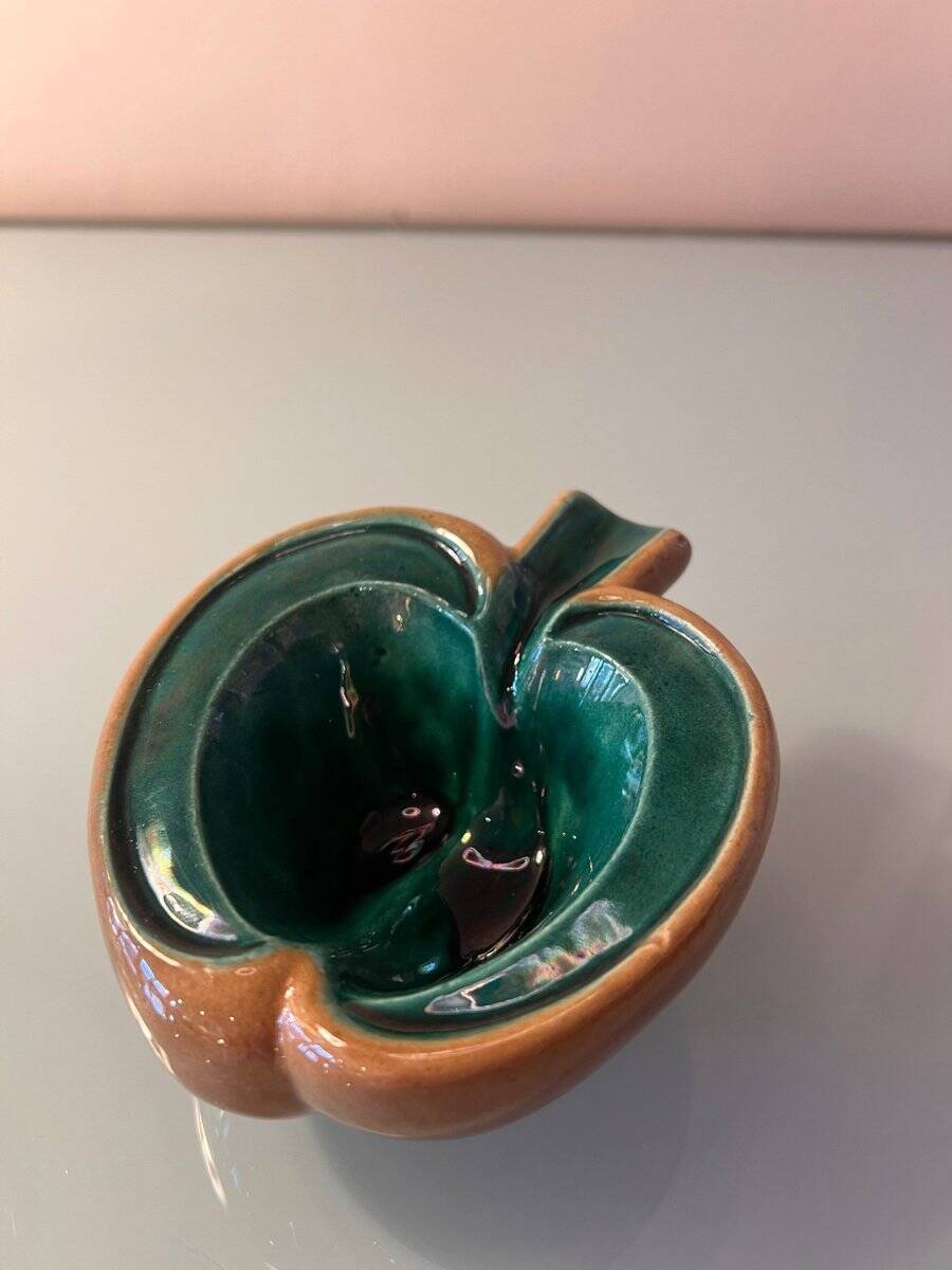 Vintage ceramic apple-shaped bowl, France, 1960s.