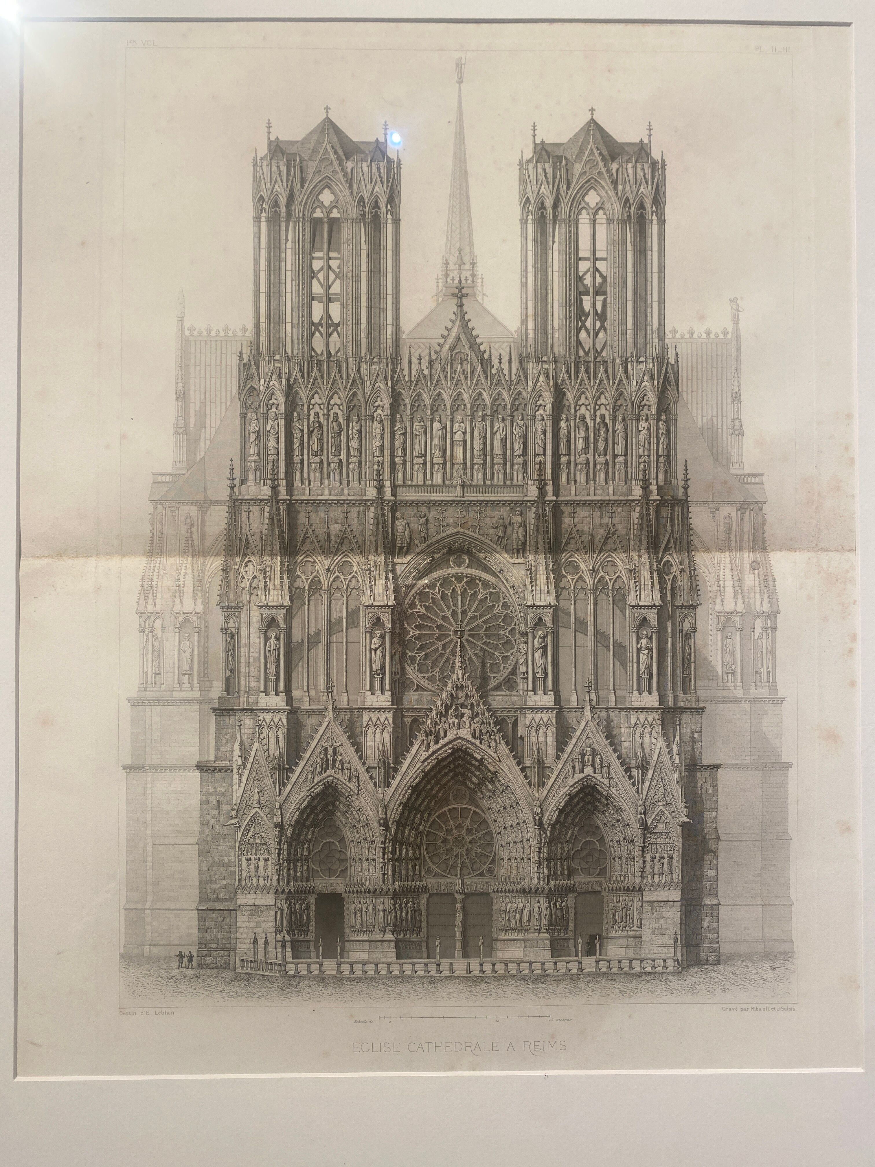 Lithograph of Reims Cathedral