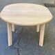 Scandinavian round extendable dining table stripped in oak 1980