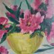 Tableau huile sur toile bouquet de fleurs, XXème