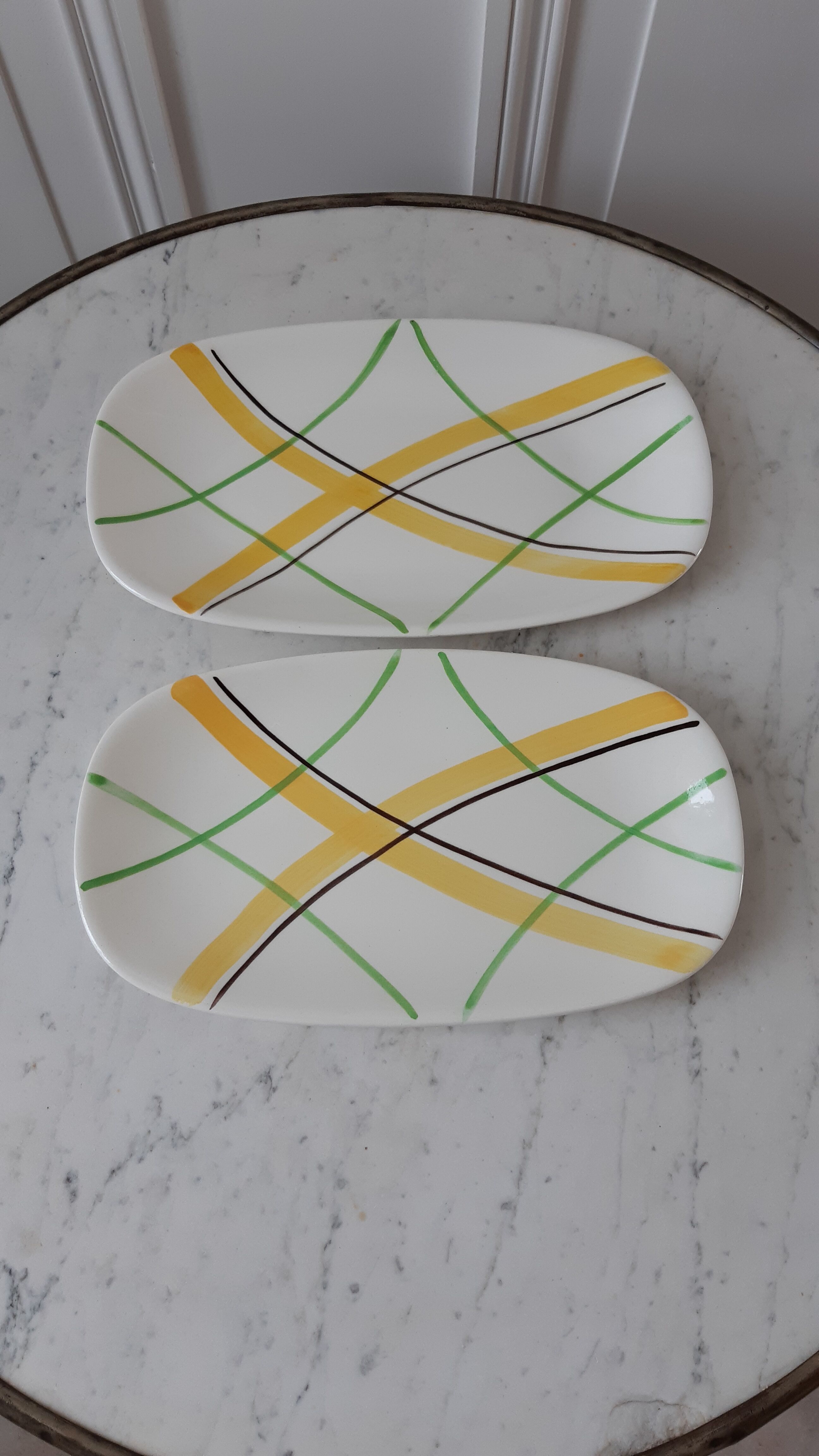 Duo of raviers Gien model Sarabande 50-60s