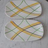 Duo de raviers Gien modèle Sarabande années 50-60