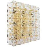 Large recessed lamp in faceted crystal by Kinkeldey, Germany, 1970s.