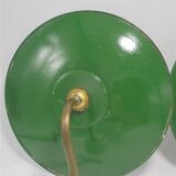Duo of enamelled sheet metal wall lamps