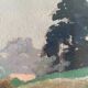 Table HSP "Wooded landscape" signed middle XX° + frame