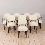 Set of eight dining Paris hotel chairs by Thonet, France 1950s