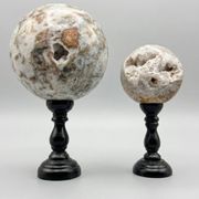 drusy agate spheres (quartz) on bases – mineral decoration