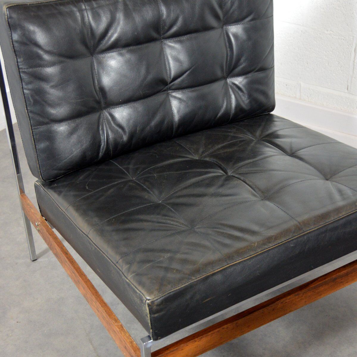 Suite of 4 low chairs or sofa 1950 vintage