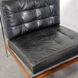 Suite of 4 low chairs or sofa 1950 vintage