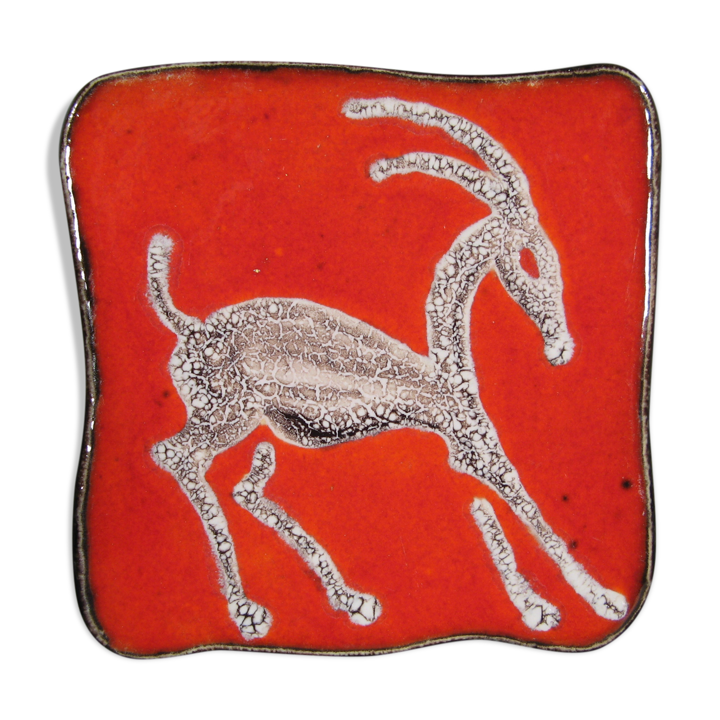 Vintage ceramic wall plate ibex décor nissy annecy the potter of the lake