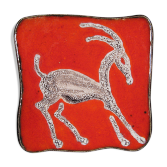 Vintage ceramic wall plate ibex décor nissy annecy the potter of the lake