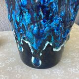 Vase fat lava Vallauris blue sea foam