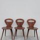 Series of 3 bistro chairs baumann model Fourmi 1950 vintage