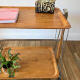 Scandinavian service in beech wood metal and metal upright in 60s