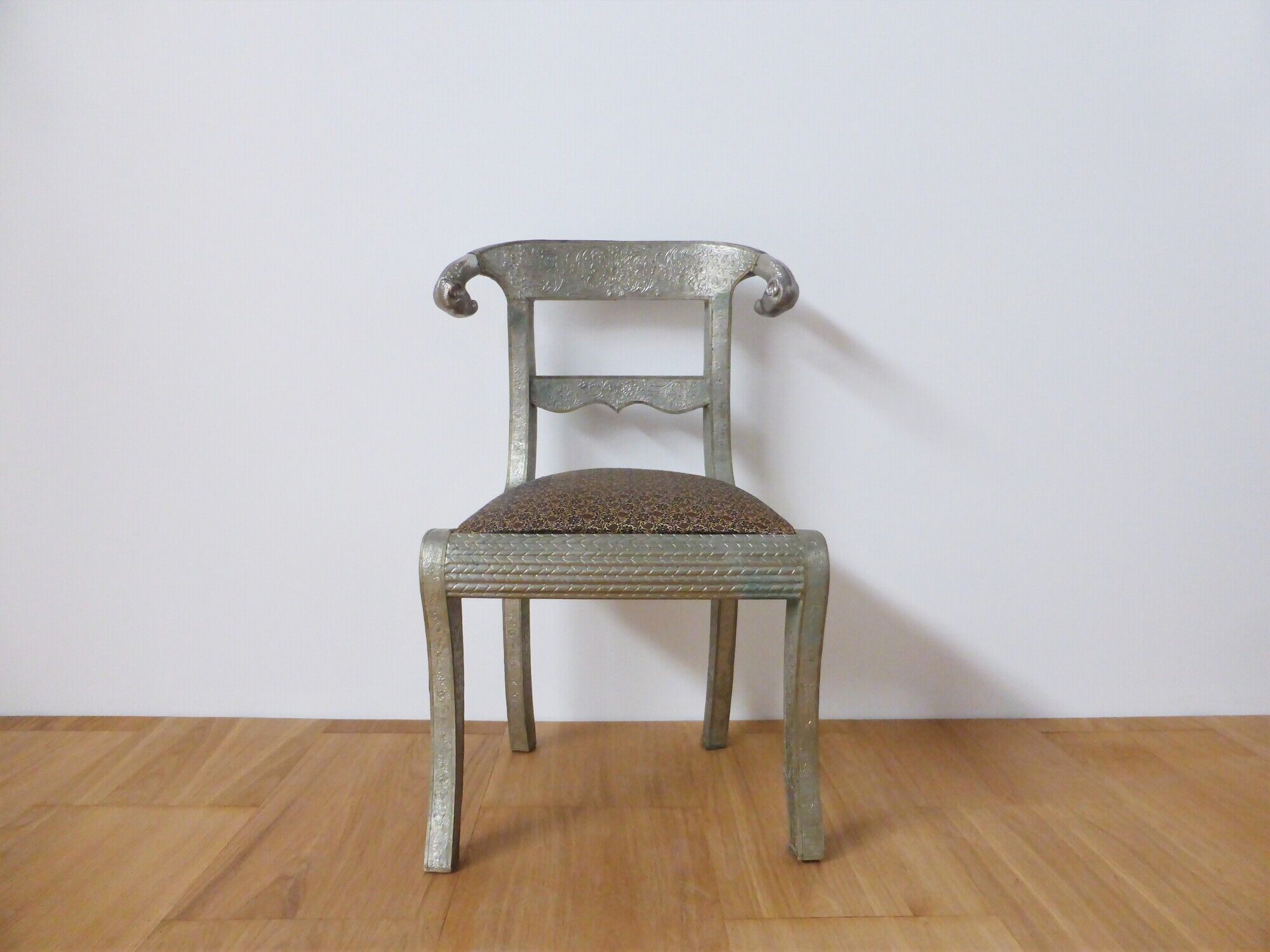 Vintage silver metal chair
