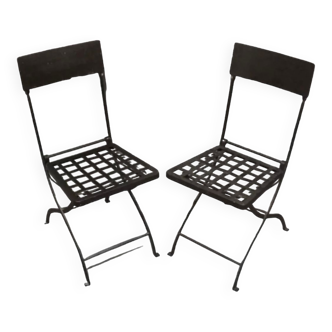 Folding metal chair