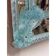 Venetian rectangular light-blue floreal hand-carving mirror in murano glass style