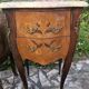 Louis XV style marquetry chest of drawers with two bedside tables