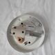 Vintage Limburg a610 gold textured diamond point glass ceiling light 1960s 1970s