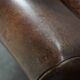Elegant set of two sheepskin leather armchairs with beautiful round shapes