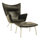 Wing chair & matching ottoman – CH445 & CH446 – by Hans Wegner