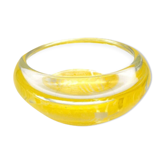 Ashtray in abstract blown glass built - le pontil (nicholas morin) -vintage design 1993