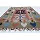 1970s Vintage Turkish Oushak Handmade Wool Cotton Green Runner Rug 107x175