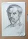 Portrait by Gabriele Vicari, pencil on paper, 1970s
