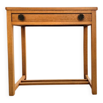 Solid oak side table 1970s  Width 60 Depth 40 Height 64 cm