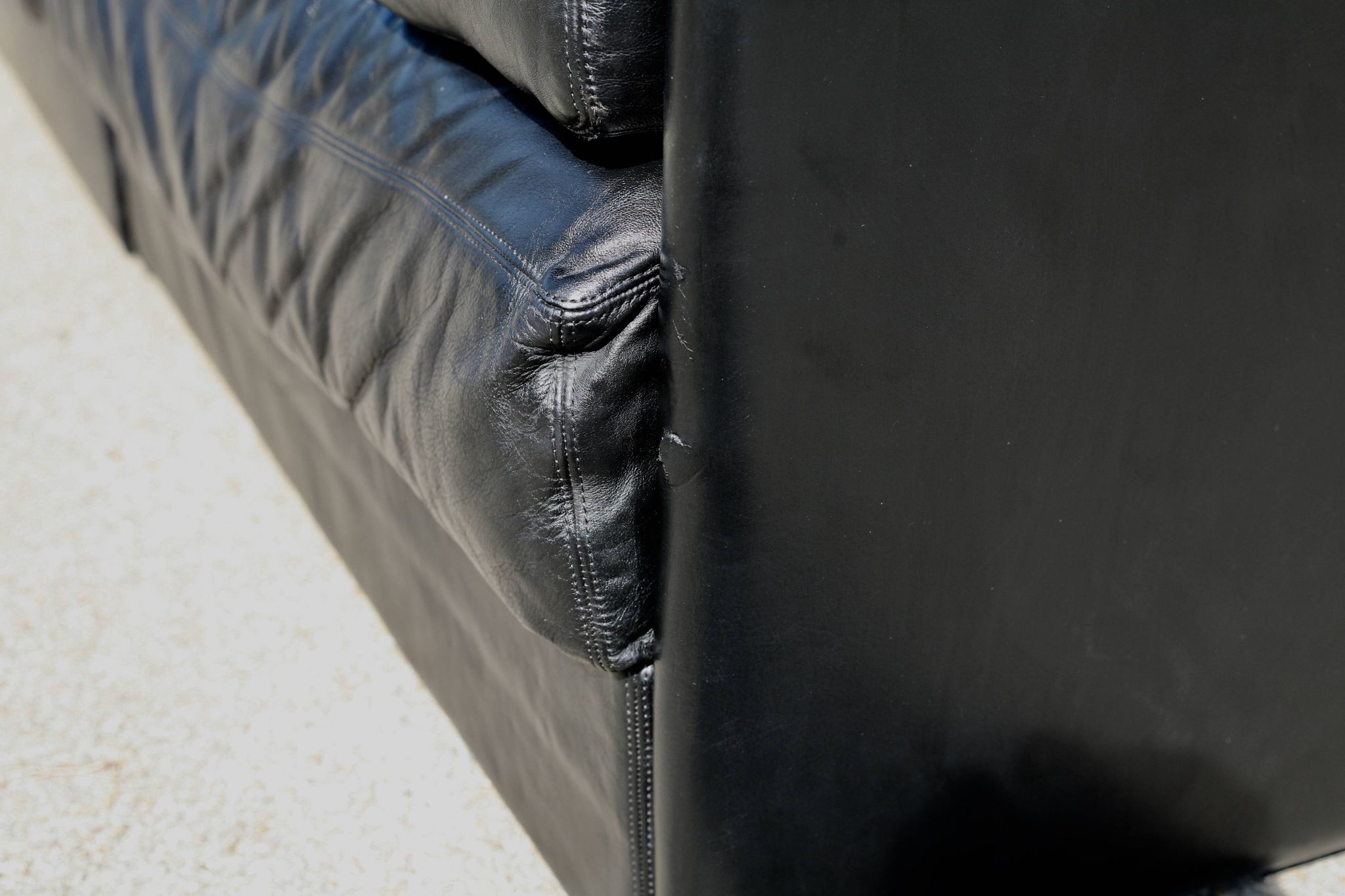 Canapé De Sede DS-76, cuir noir, modulable, Suisse, années 70