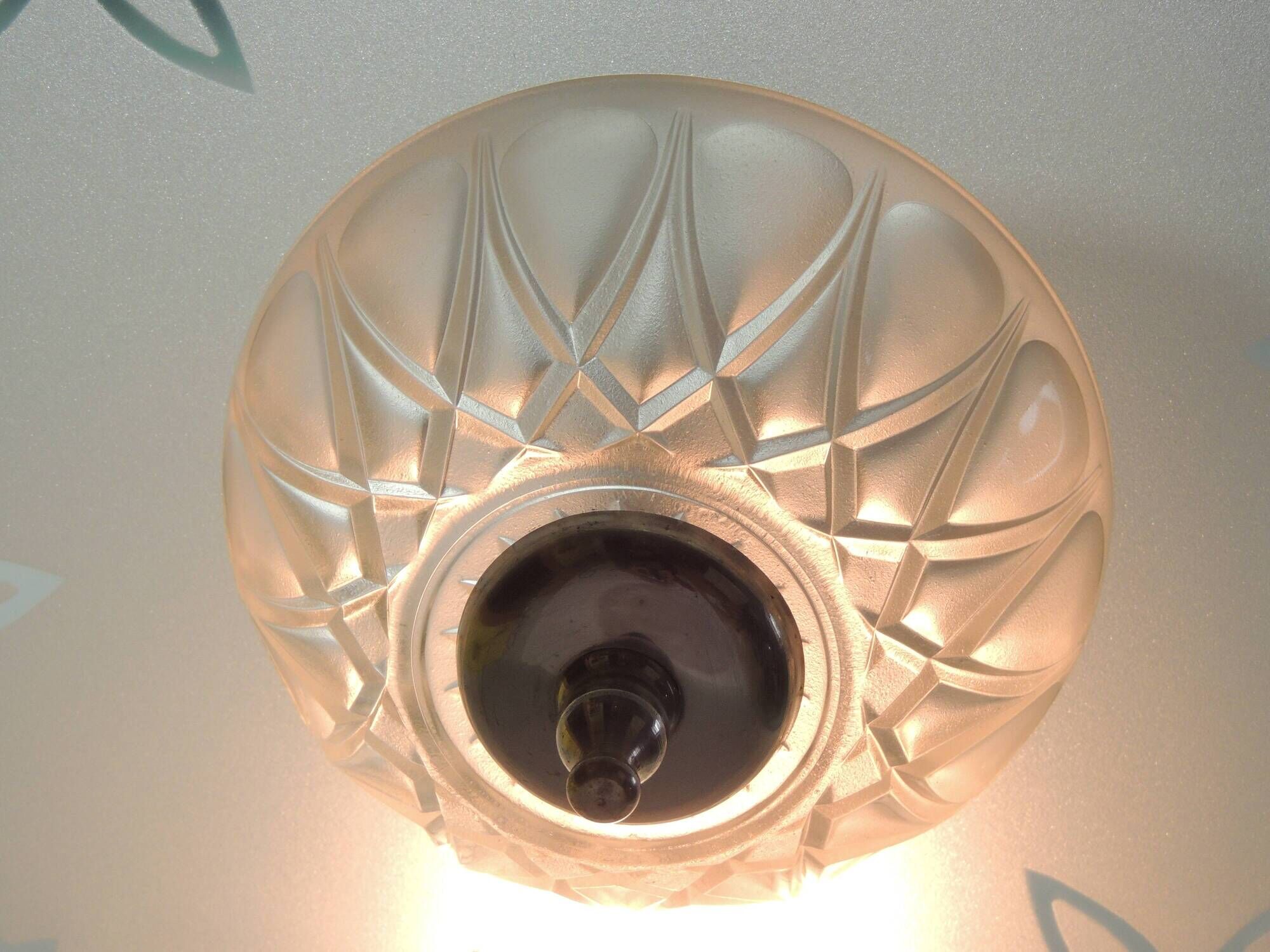 Glass pendant lamp 1930 /art deco/vintage/chandelier palette