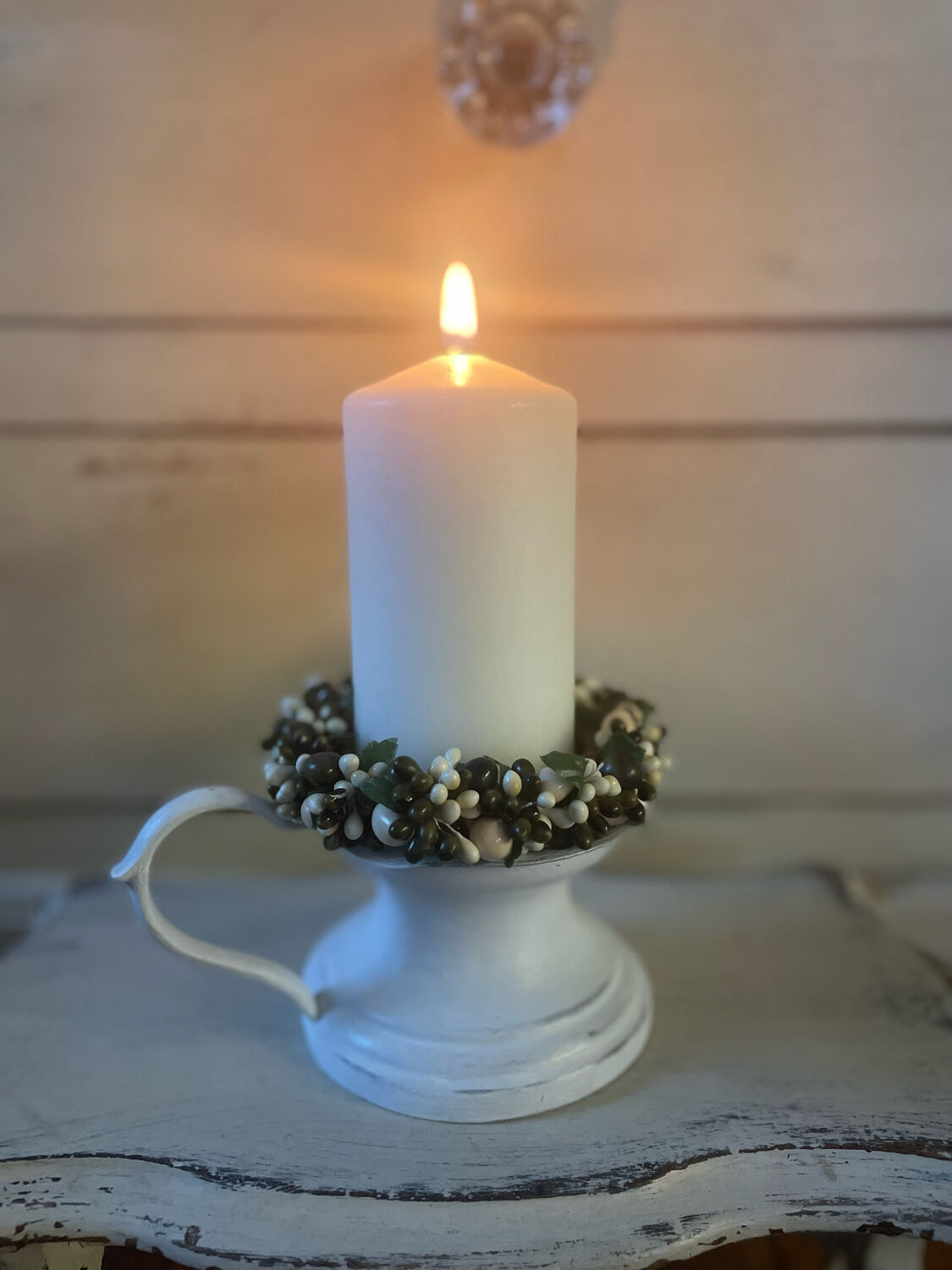 Picnic candle holder XIXth white