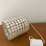 Pendant lampshade with mother-of-pearl buttons