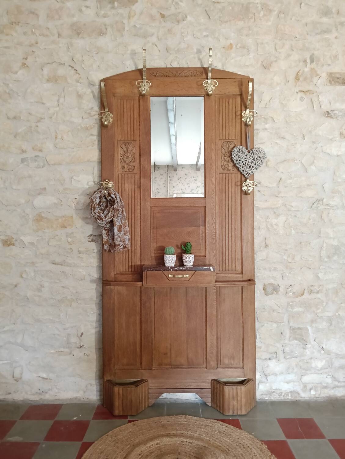 Coat rack solid oak wardrobe