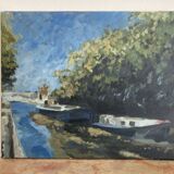 Houseboat on the edge of saone