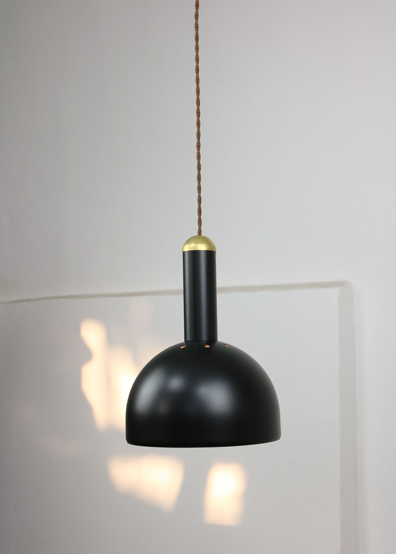 Vintage Black and Brass Pendant Lamp