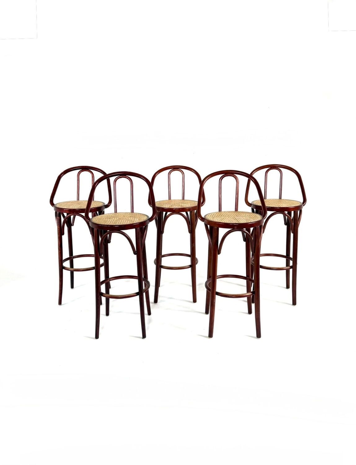 5x vintage rattan barstool, style Thonet ‘60