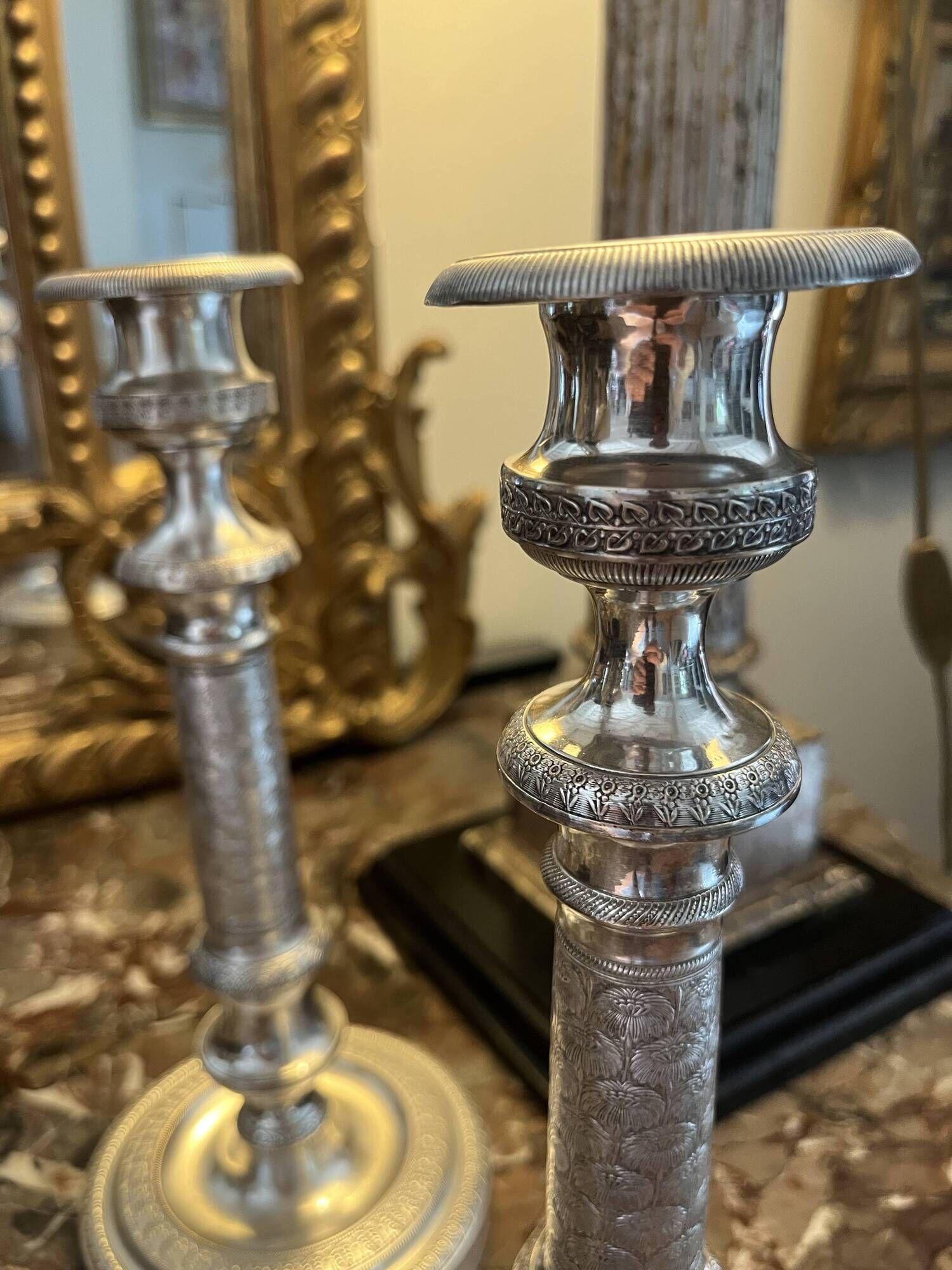 No metal, silvered torches.