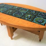Oval coffee table by Guillerme and Chambron