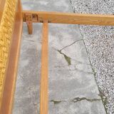 Vintage rattan and solid oak bed 1950s design